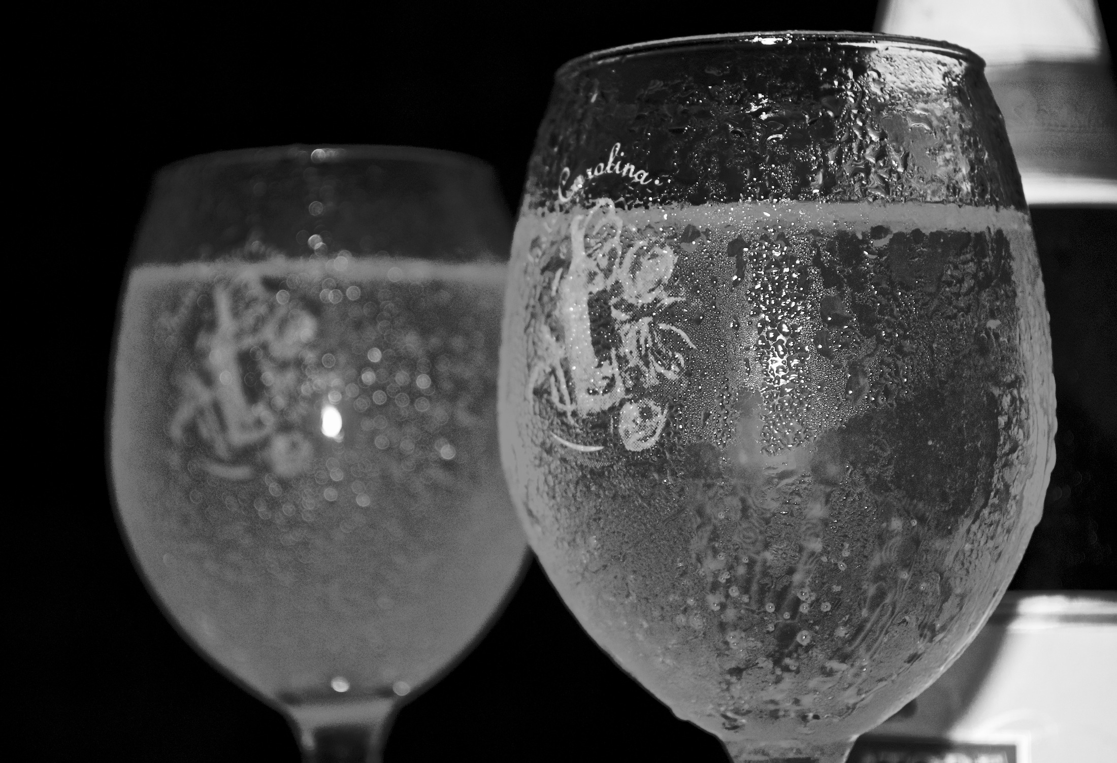 Wine Glasses in Black and White