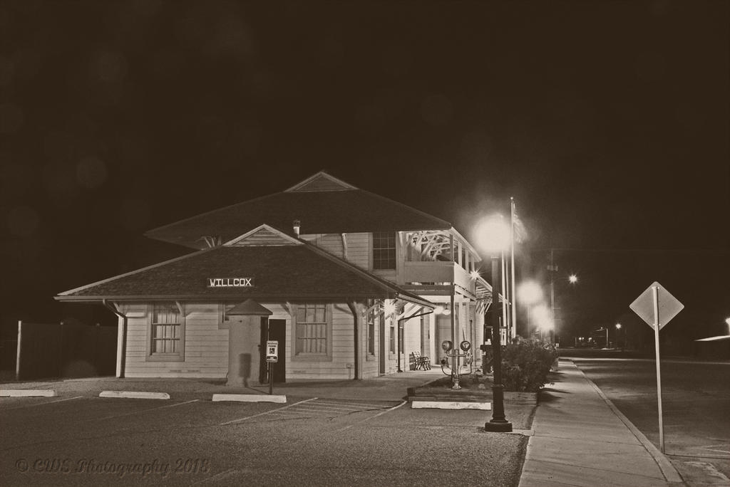 Old Train Depot Willcox , AZ - B&W of the Old Willcox Train Depot