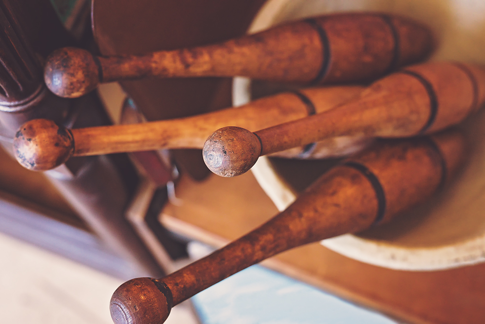 23 July 2015 (Bonus Shot) - Wooden Juggling Pins with Wooden Bowl and Table.jpg