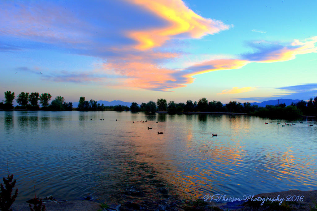 Sunset at Jensen Pond 9-6-2016.jpg