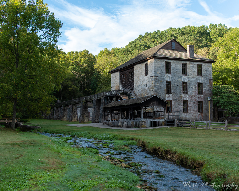 This is the Old Grist Mill in Pioneer Village at Spring Mill State Park, IN.  The mill is still operational and we always buy cornmeal ground in the mill.  It makes for some wonderful cornbread.