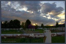 Sunset with Two White Fences  4-26-2016.jpg