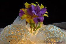 White Lace with Cord Spheres and Purple and Yellow Flowers 11-4-2016.jpg