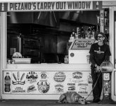 Guy and Dog Takeout Pizza BW 2 (1 of 1).jpg